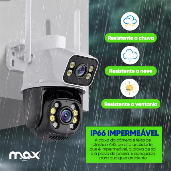 Câmera Wifi Full Hd Externa Prova D'água Lente Dupla Ip66 Cor Branco - Image 3