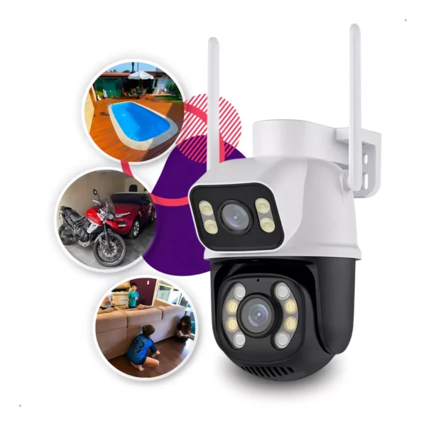 Câmera Wifi Full Hd Externa Prova D'água Lente Dupla Ip66 Cor Branco - Image 5