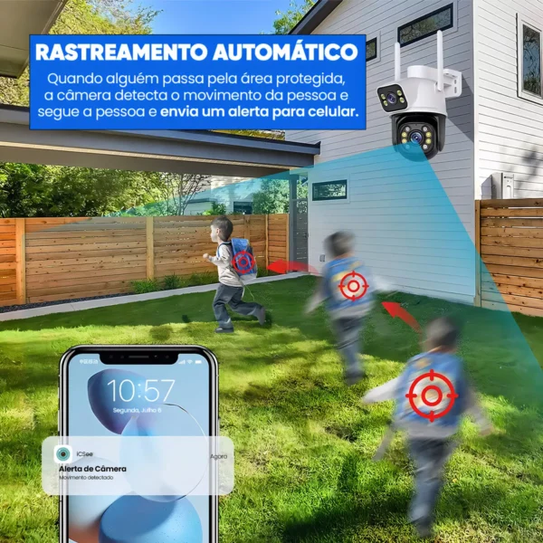 Câmera Wifi Full Hd Externa Prova D'água Lente Dupla Ip66 Cor Branco - Image 8