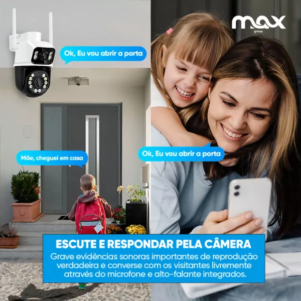 Câmera Wifi Full Hd Externa Prova D'água Lente Dupla Ip66 Cor Branco - Image 10