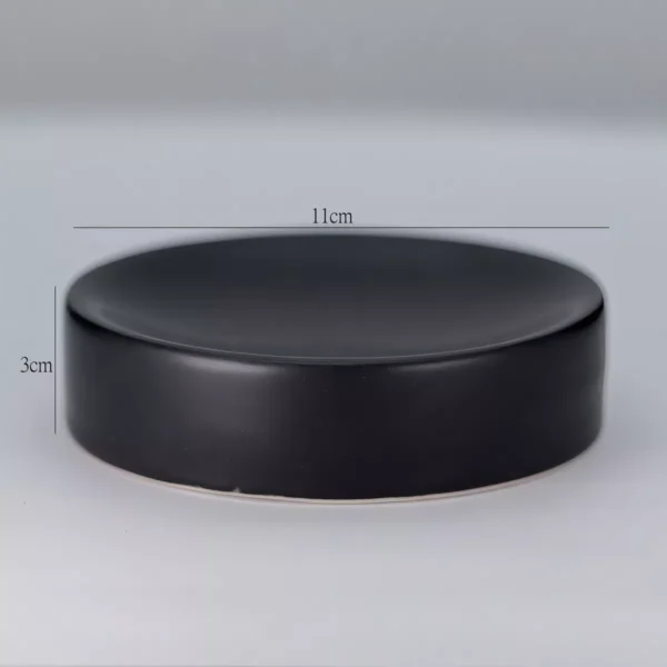 Jogo Banheiro Porcelana Ônix 3pçs Saboneteira Copo Dispenser - Image 4