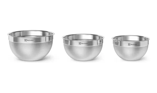 Conjunto com 3 Bowls Tigelas Inox e Tampa Plástica Electrolux - Image 2