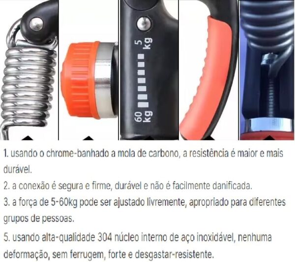 Hand Grip Com Mola até 60 kg Ajustável Fortalecimento Do Punho Antebraço E Mãos Força CORES SORTIDAS - Image 7