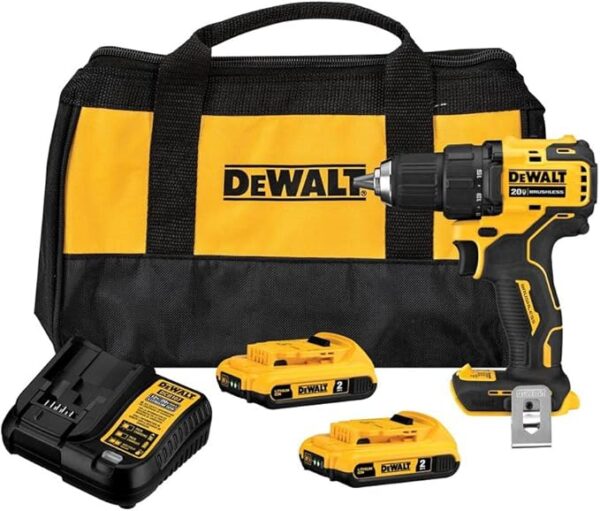 Furadeira e Parafusadeira de Impacto 13mm Dewalt Modelo DCD709D2 2 Baterias 1 Carregador Bivolt 350 W Bolsa Cor Amarelo