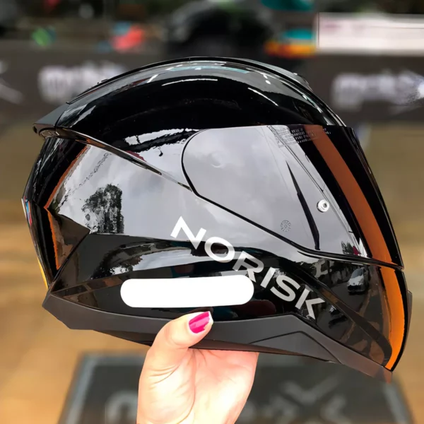 Capacete Moto Norisk Razor Preto Brilho Masculino Feminino Desenho Monocolor Tamanho do capacete 58 - Image 6