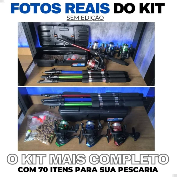 Kit Pesca Completo  4 Varas Com Molinetes + Acessórios - Image 2