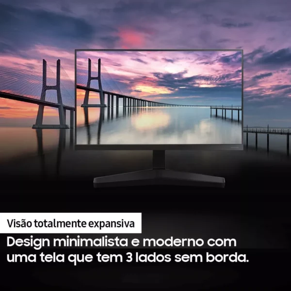Monitor Gamer Samsung 24" FHD 75Hz HDMI VGA Freesync Preto Série T350 110/220V - Image 5
