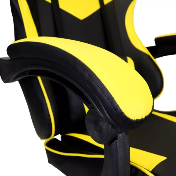 Cadeira Gamer Streamer Ergonomica Confortável Reclinável Cor Amarelo Material Do Estofamento Couro Sintético - Image 3