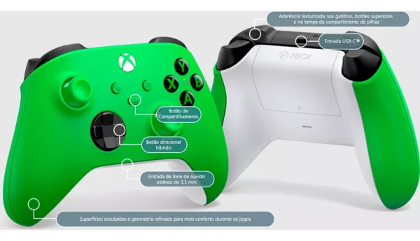 Controle Microsoft Xbox Wireless Series X/s Velocity Green Cor Verde - Image 7