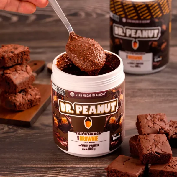 Pasta De Amendoim Com Whey Protein - 600g - Dr. Peanut Sabor Brownie - Image 2