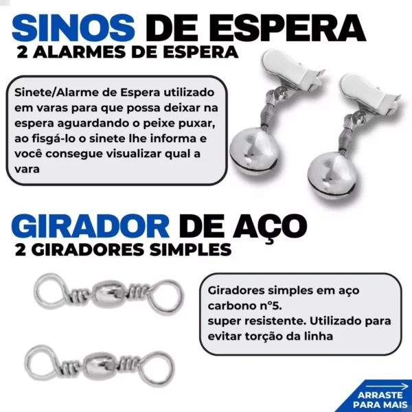 Kit Pesca Completo  4 Varas Com Molinetes + Acessórios - Image 8