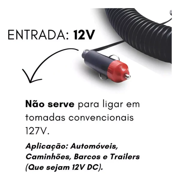 Tech One aspirador de pó automotivo Vacuum Cleaner 12V 90W cor azul - Image 7