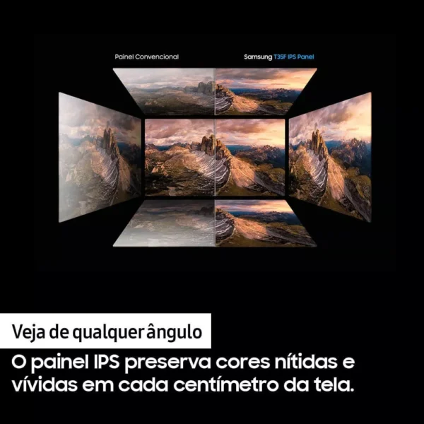 Monitor Gamer Samsung 24" FHD 75Hz HDMI VGA Freesync Preto Série T350 110/220V - Image 7