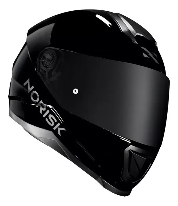 Capacete Moto Norisk Razor Preto Brilho Masculino Feminino Desenho Monocolor Tamanho do capacete 58 - Image 5