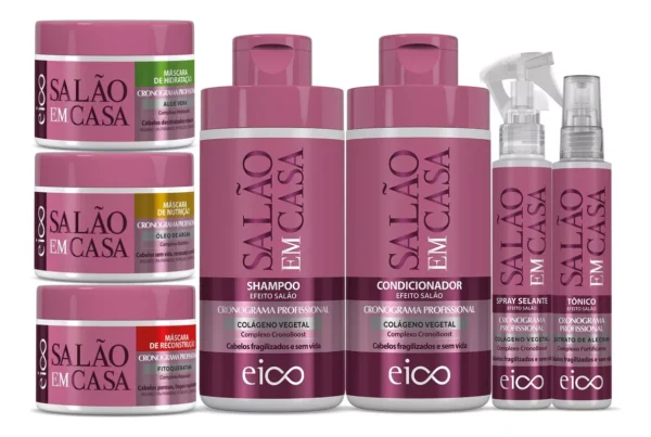 Kit Eico Salão Em Casa Tratamento Cronograma Capilar Vegano