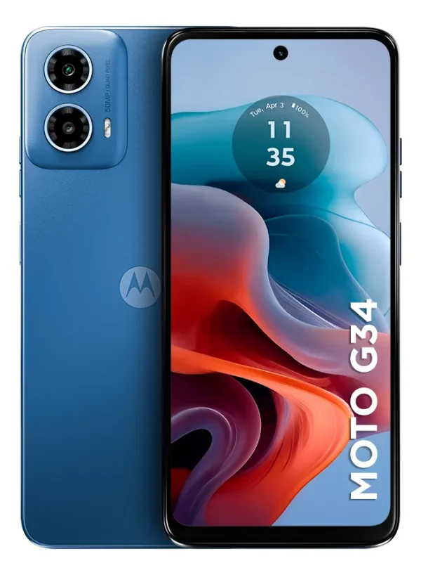 Smartphone Motorola Moto G34 5g - 256gb 16gb (8gb Ram+8gb Ram Boost) Ai Camera 50mp Nfc - Azul