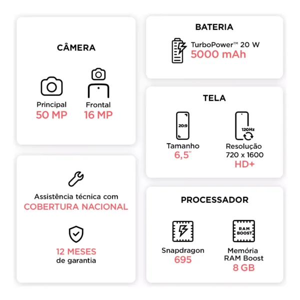 Smartphone Motorola Moto G34 5g - 256gb 16gb (8gb Ram+8gb Ram Boost) Ai Camera 50mp Nfc - Azul - Image 2