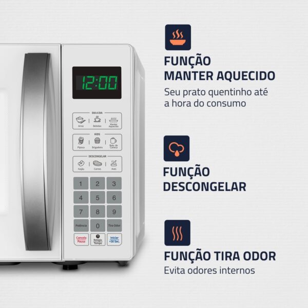 Micro-Ondas, Mondial, Branco, 1200W, 110V - MO-01-21-W - Image 3
