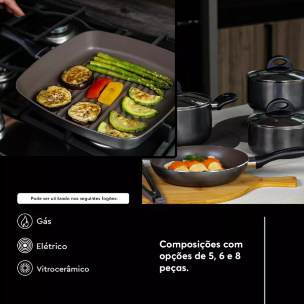Jogo De Panelas Brinox Ceramic Life Smart Plus 8 Peças Preto - Image 6