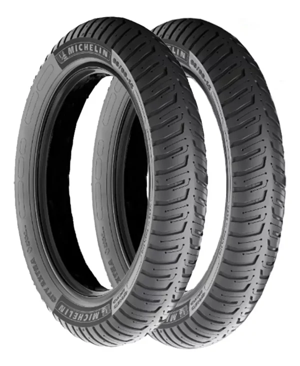 Pneus Dianteiras/traseiras Para Moto Michelin City Extra Pneu Sem Câmara De 80-100-18+90-90-18 S 47